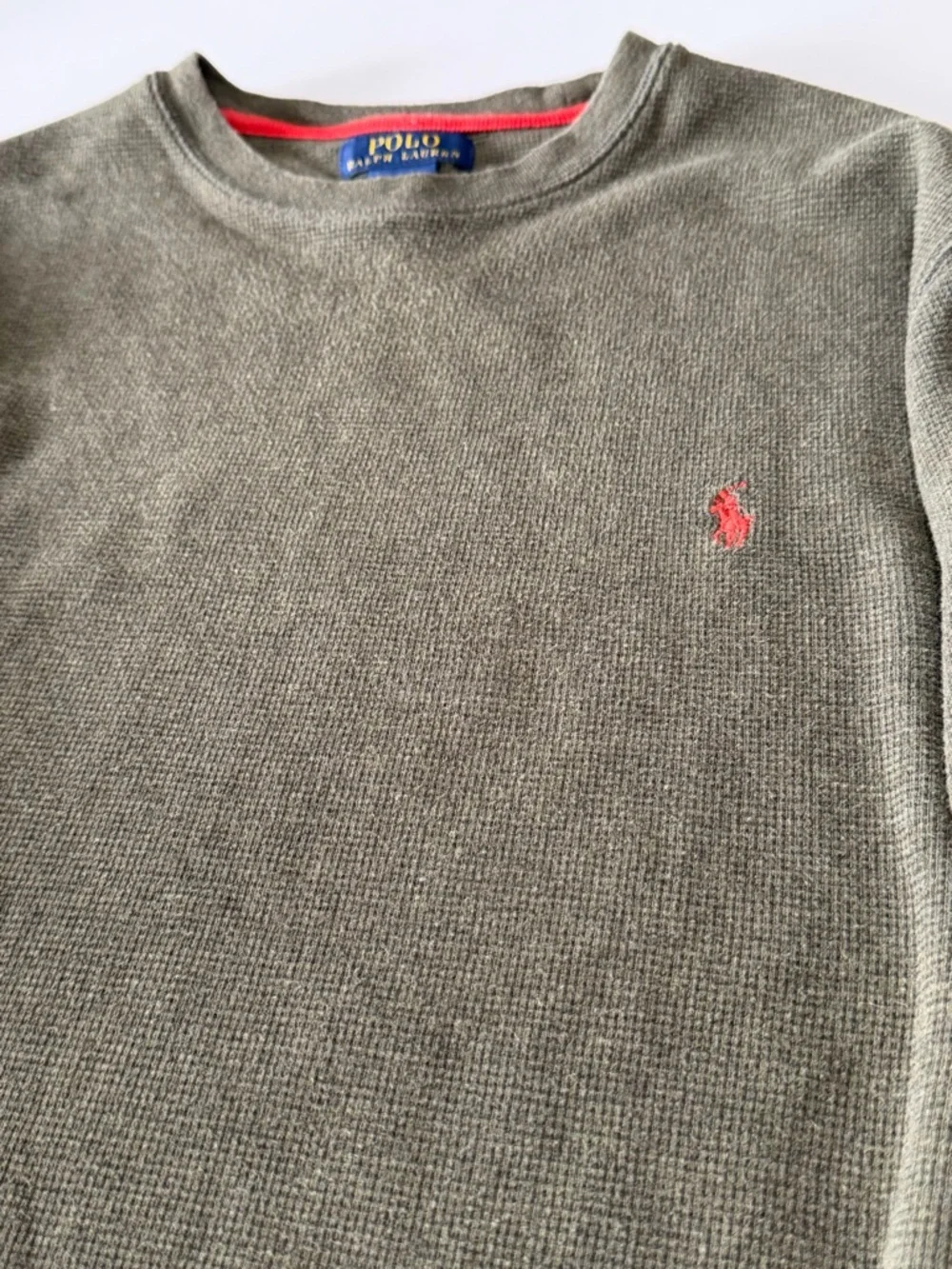 Polo Ralph Lauren Men’s Crewneck Waffle-knit Long Sleeve Shirt Sz  XL Green